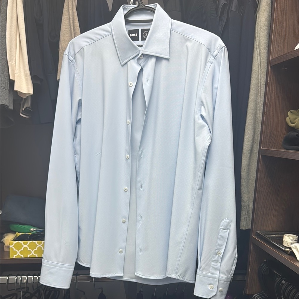 Boss Men's Light Blue Dress Shirt